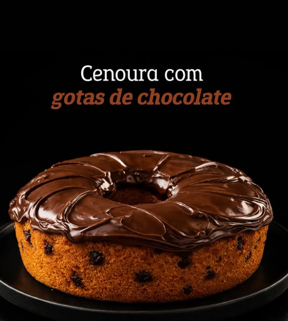Cenoura com gotas de chocolate